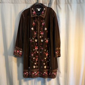 Embroidered Brown Coat